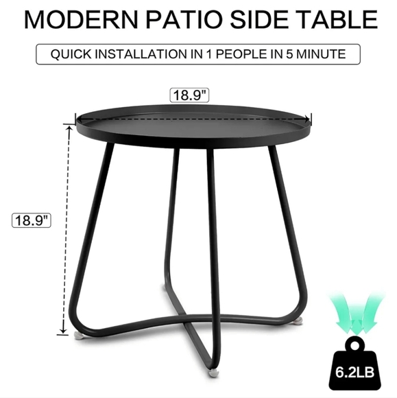 Amazon | Outdoor Side Table - Picture 2 of 5